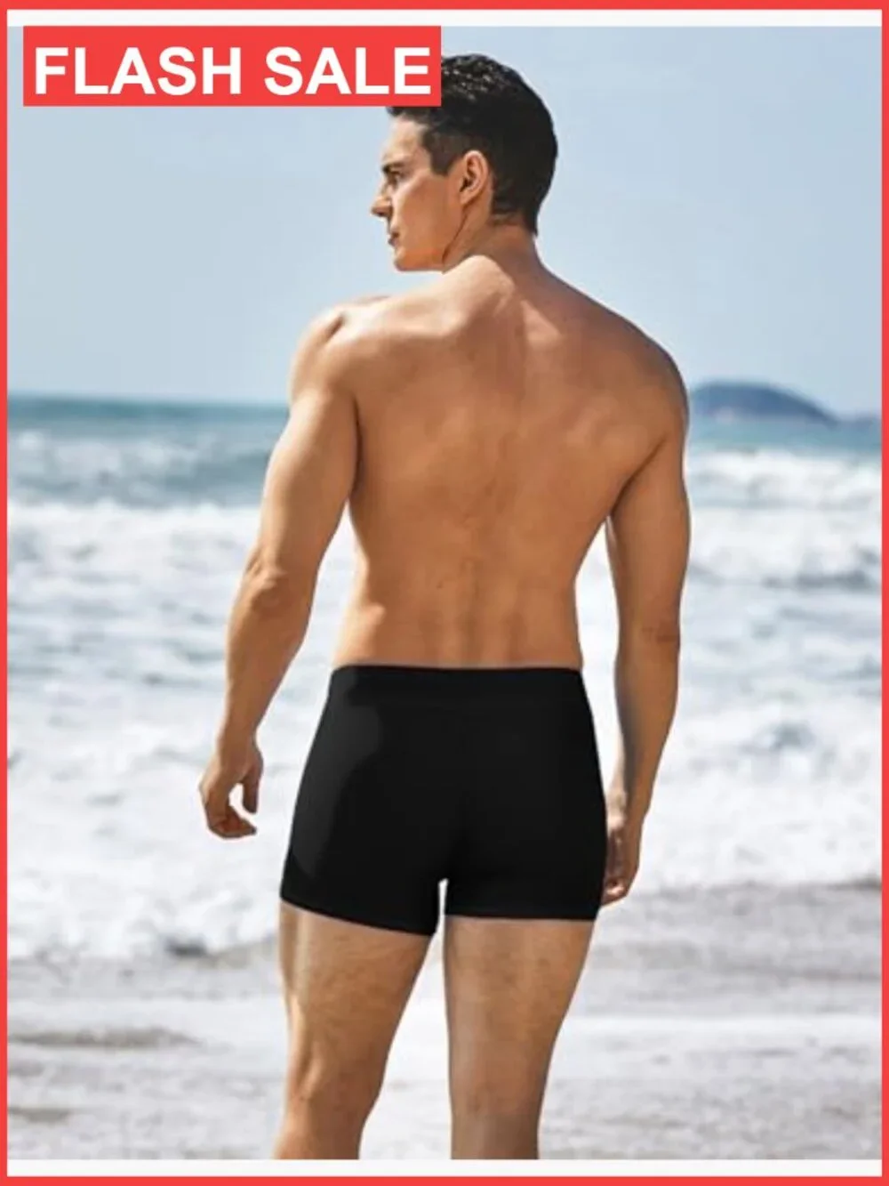 Men's Square Leg Swim Briefs Tight Swim Trunks Bathing Suit with Liner